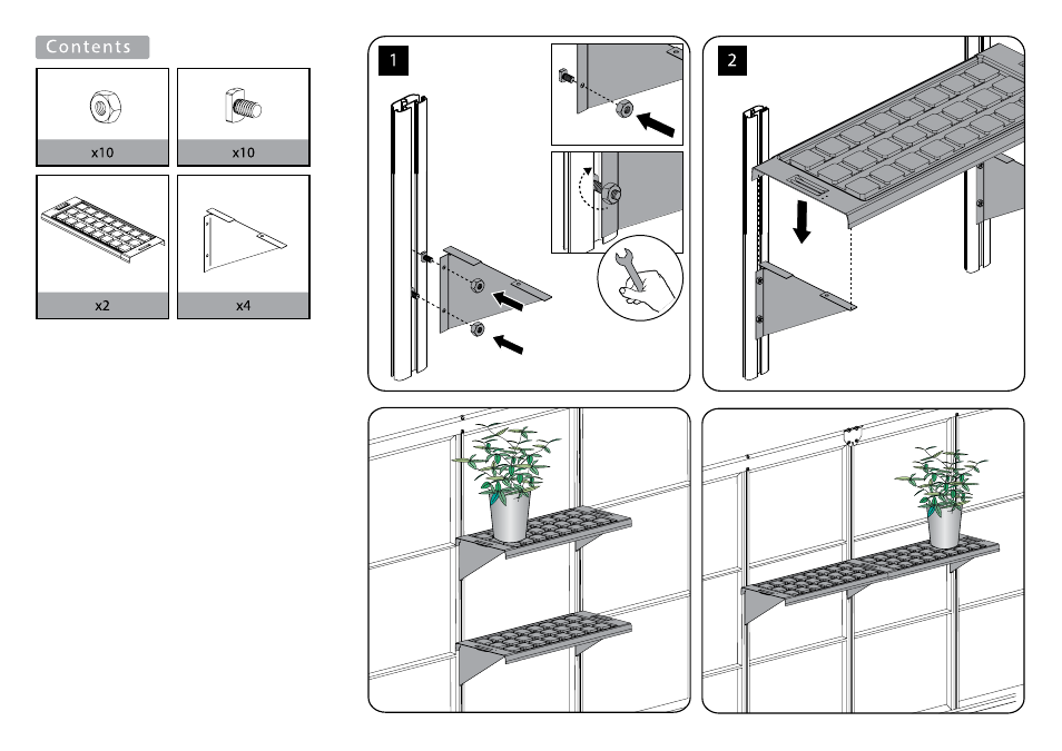 Palram Applications Twin Shelf Kit User Manual | Page 2 / 2