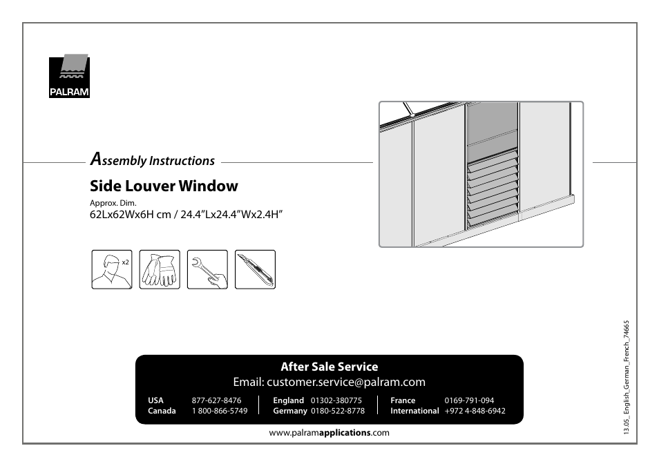 Palram Applications Side Louver Window User Manual | 18 pages