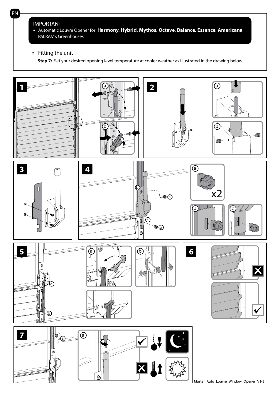 Palram Applications Automatic Louvre Opener User Manual | Page 2 / 2