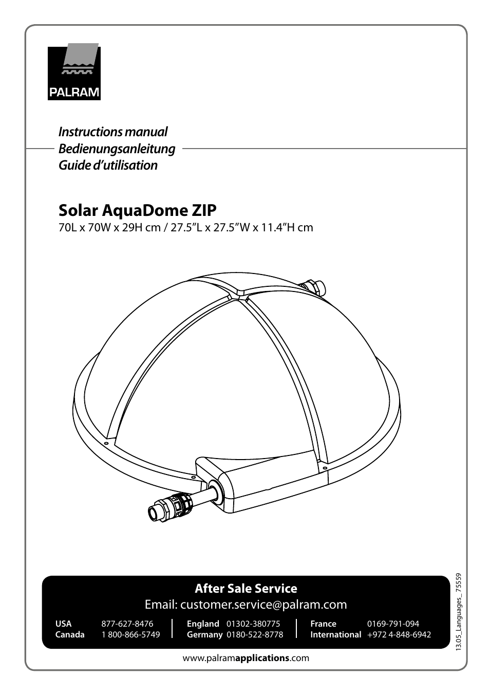 Palram Applications Solar AquaDome ZIP User Manual | 22 pages