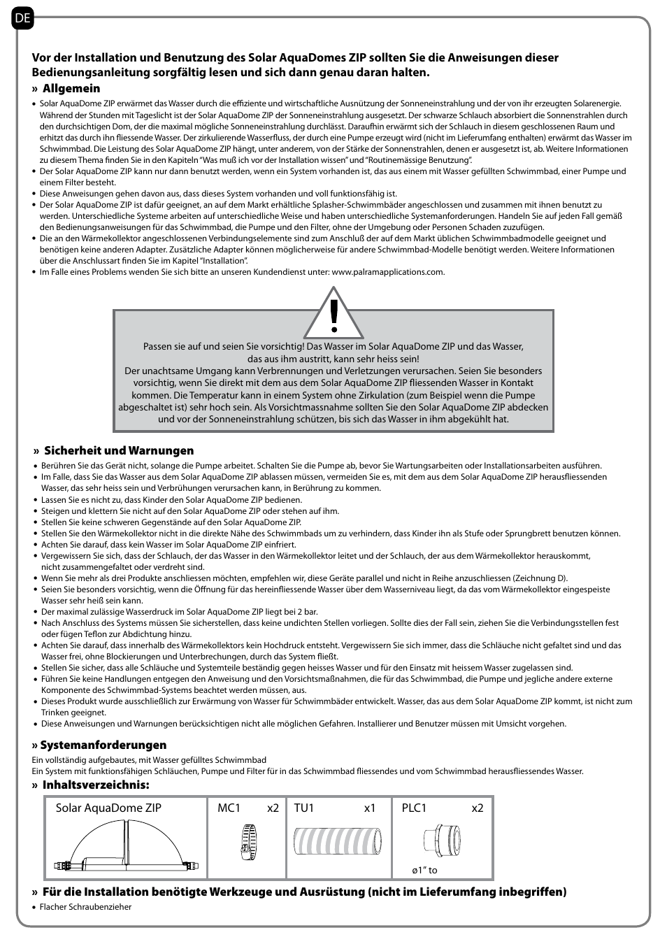 Palram Applications Solar AquaDome ZIP User Manual | Page 20 / 22