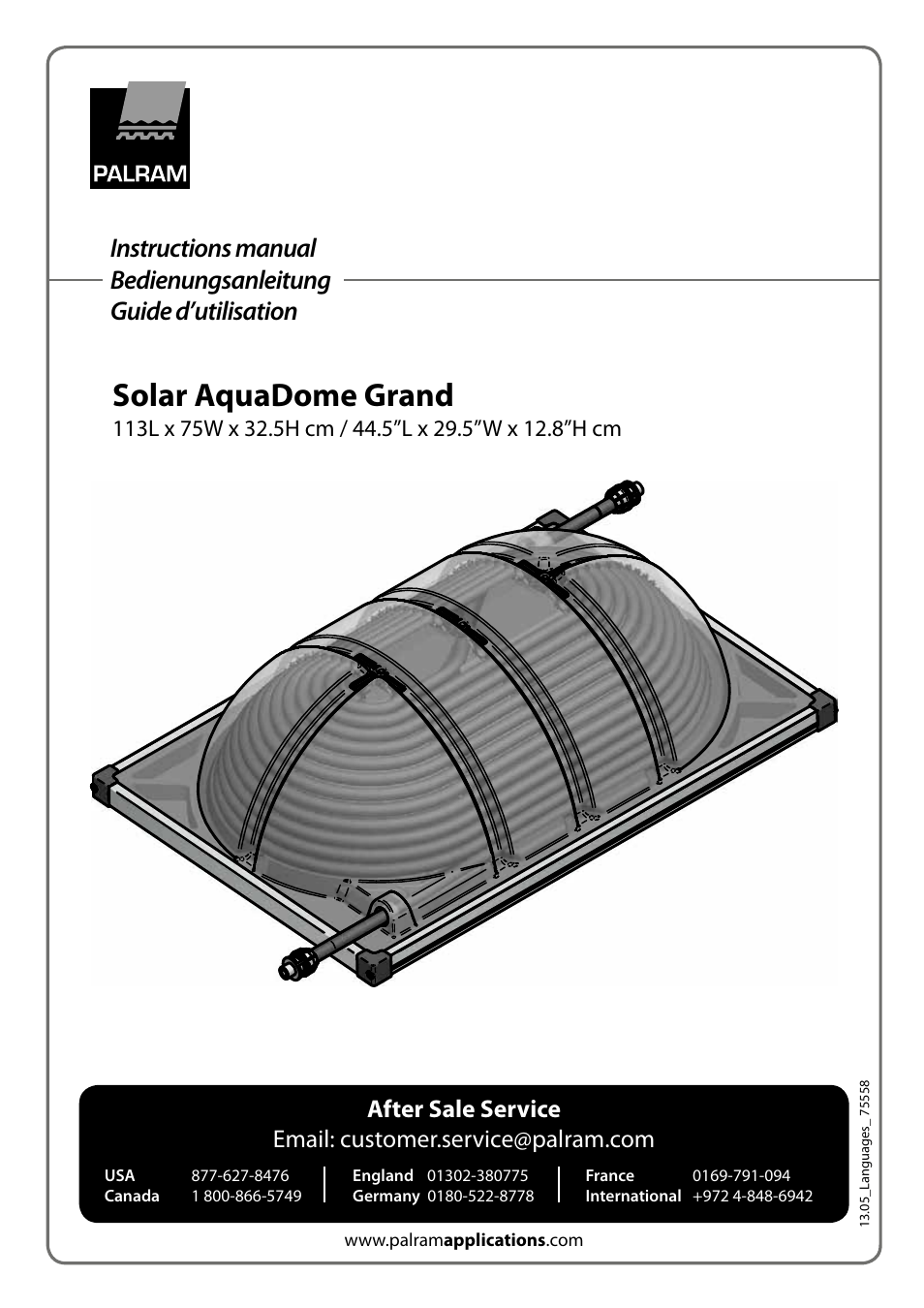 Palram Applications Solar AquaDome Grand User Manual | 10 pages