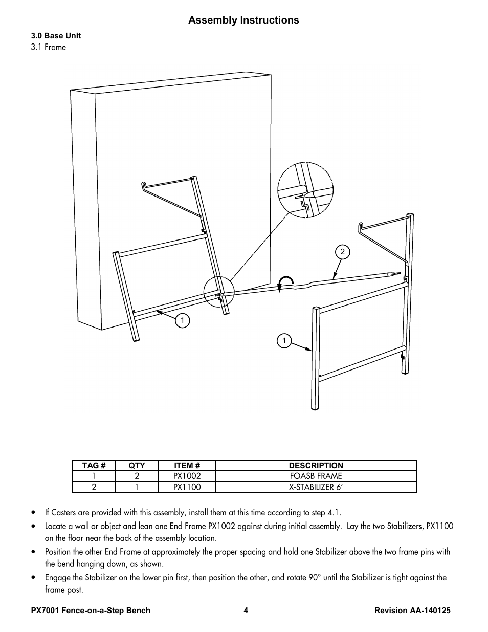 Assembly instructions | Poly-Tex PX7001 User Manual | Page 4 / 11
