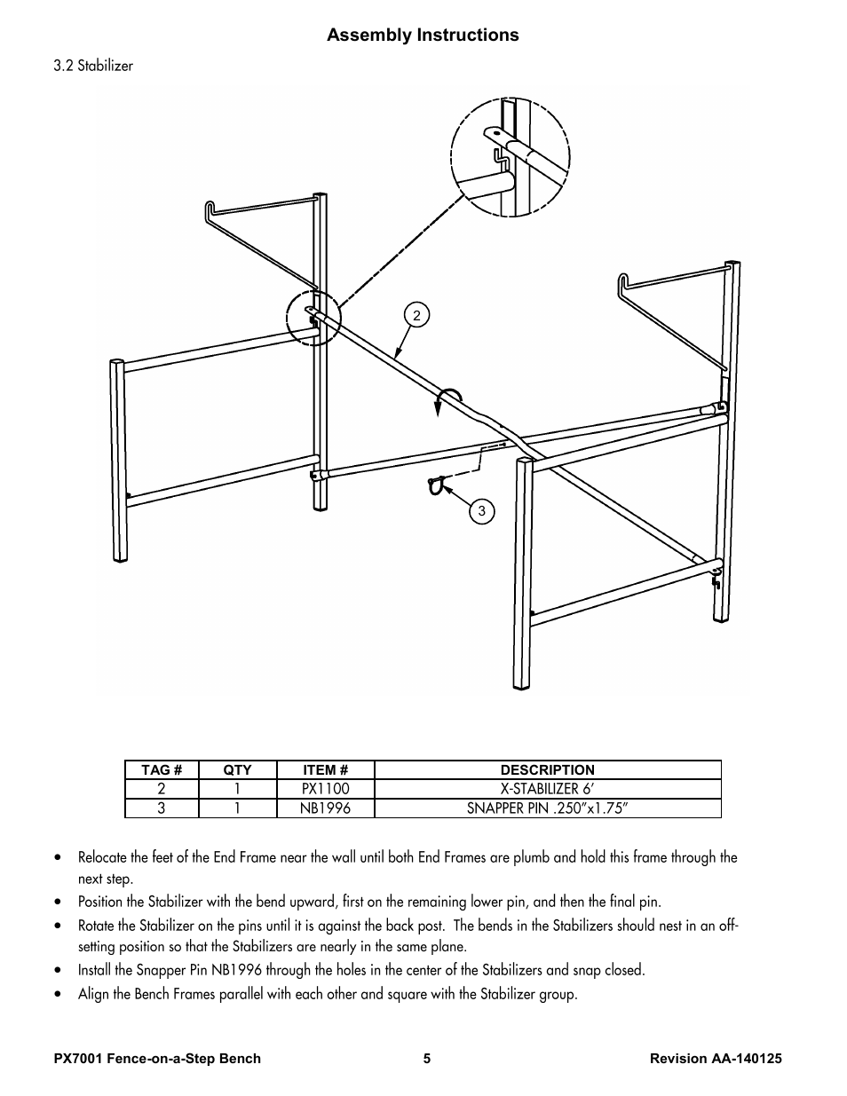 Assembly instructions | Poly-Tex PX7001 User Manual | Page 5 / 11