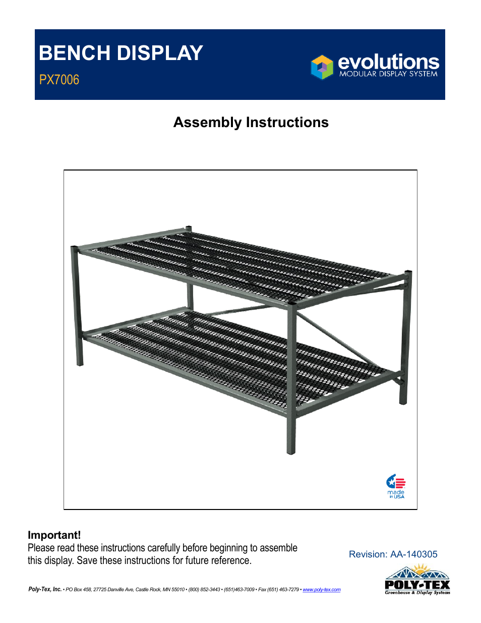 Poly-Tex PX7006 User Manual | 9 pages