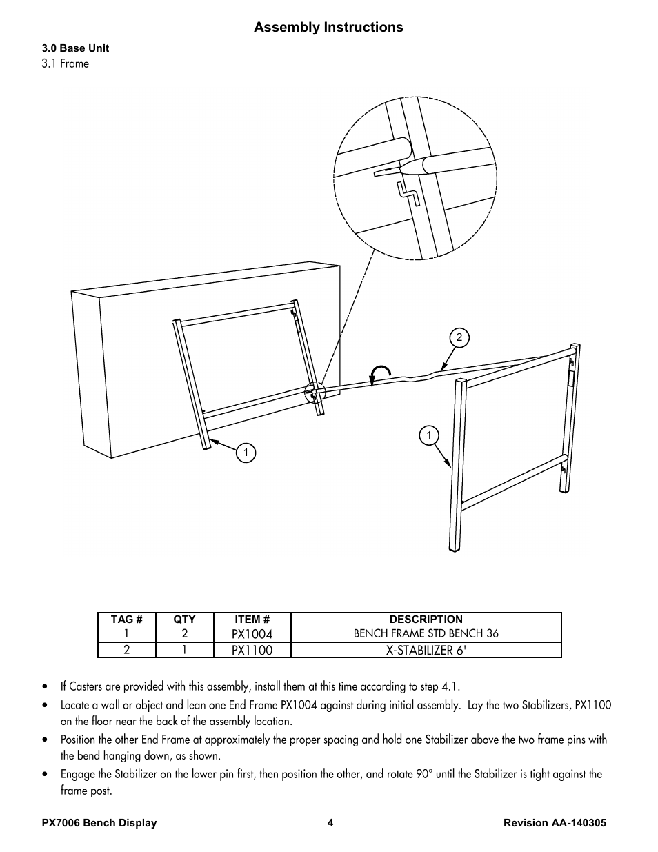 Assembly instructions | Poly-Tex PX7006 User Manual | Page 4 / 9