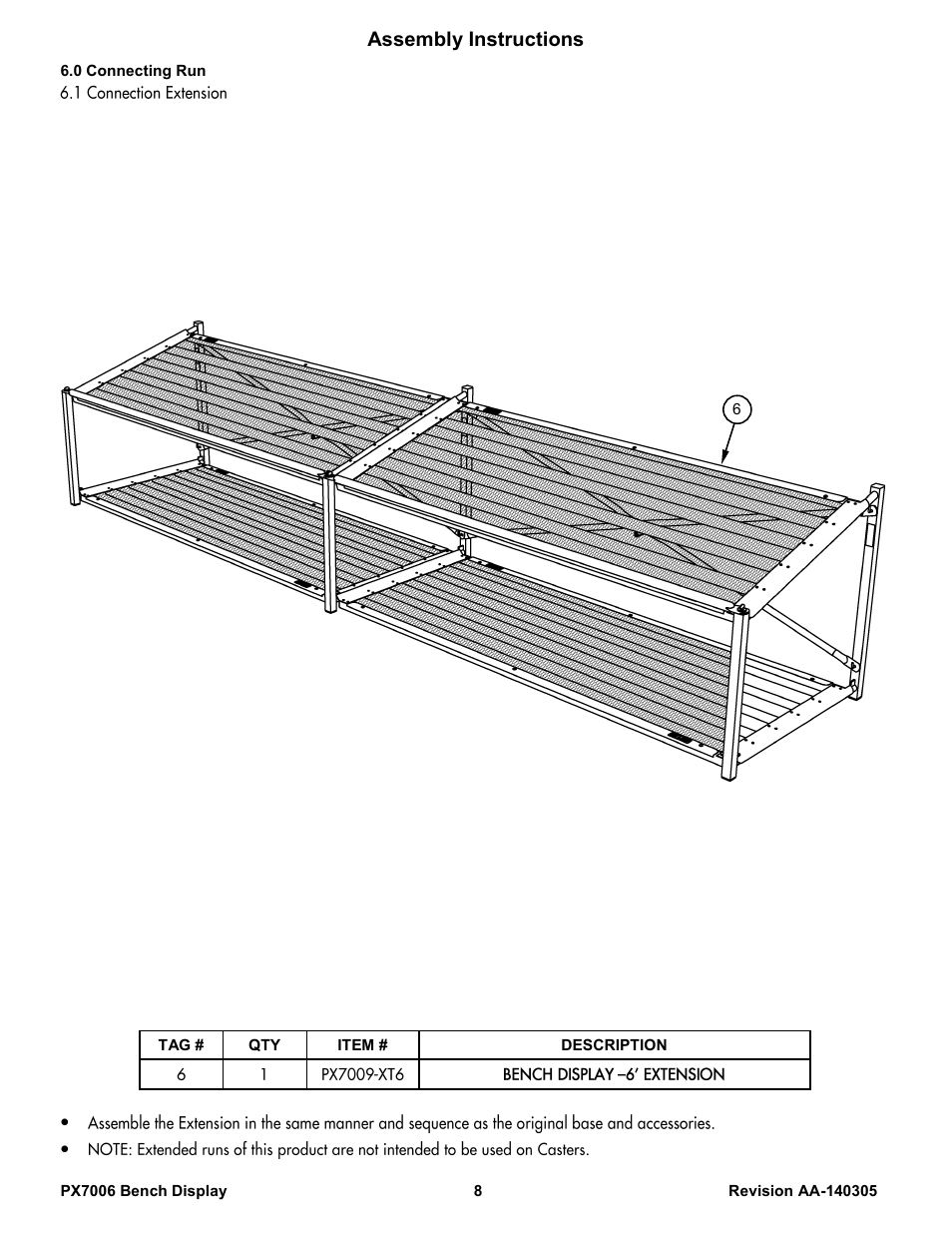 Assembly instructions | Poly-Tex PX7006 User Manual | Page 8 / 9