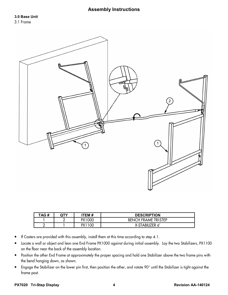 Assembly instructions | Poly-Tex PX7020 User Manual | Page 4 / 11