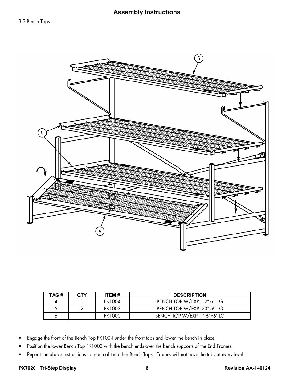 Assembly instructions | Poly-Tex PX7020 User Manual | Page 6 / 11