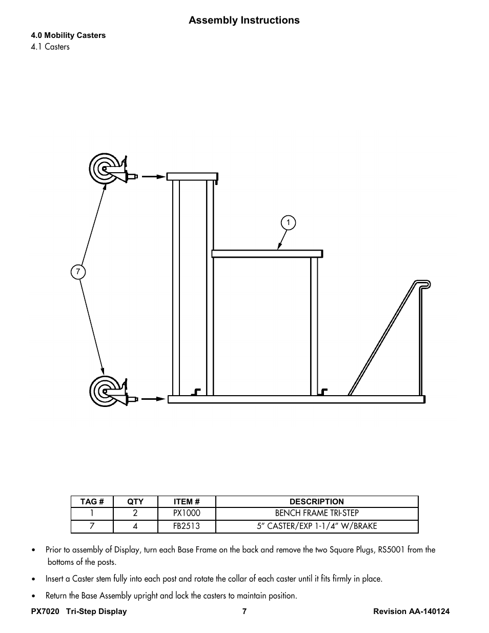 Assembly instructions | Poly-Tex PX7020 User Manual | Page 7 / 11