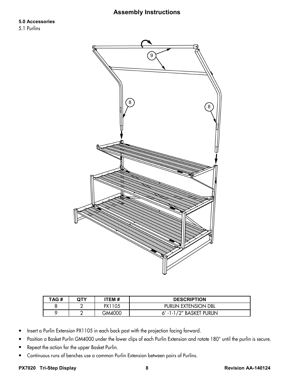 Assembly instructions | Poly-Tex PX7020 User Manual | Page 8 / 11