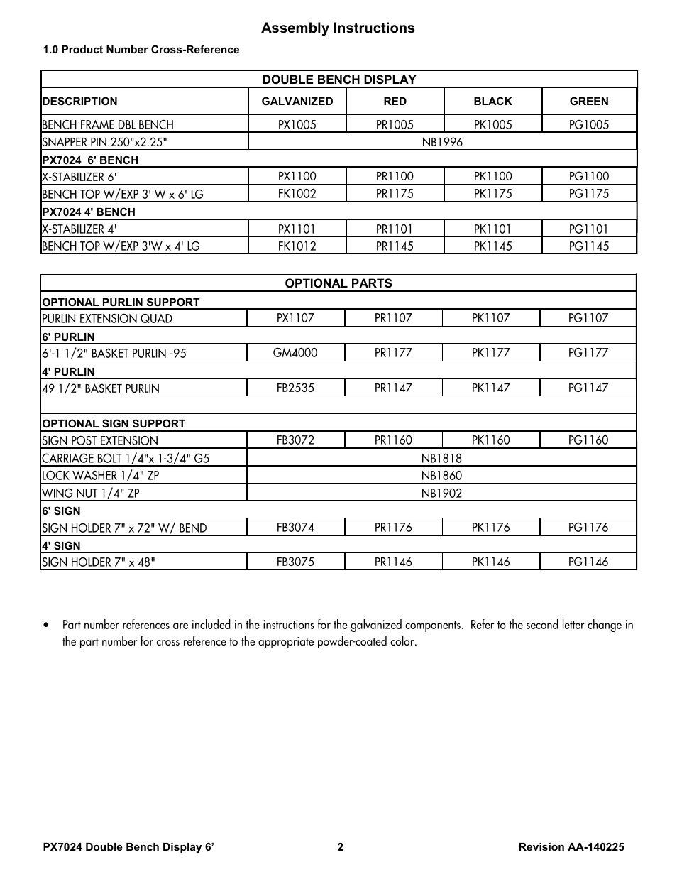 Assembly instructions | Poly-Tex PX7024 User Manual | Page 2 / 10