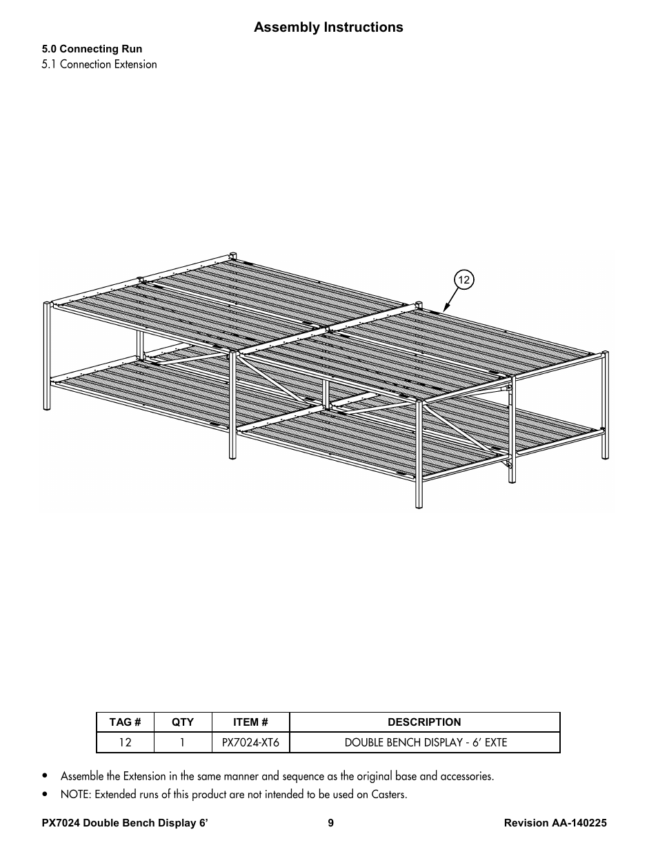 Assembly instructions | Poly-Tex PX7024 User Manual | Page 9 / 10