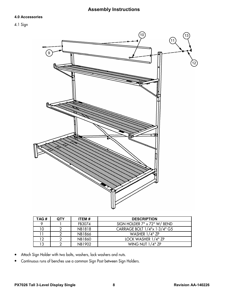 Assembly instructions | Poly-Tex PX7026 User Manual | Page 8 / 10