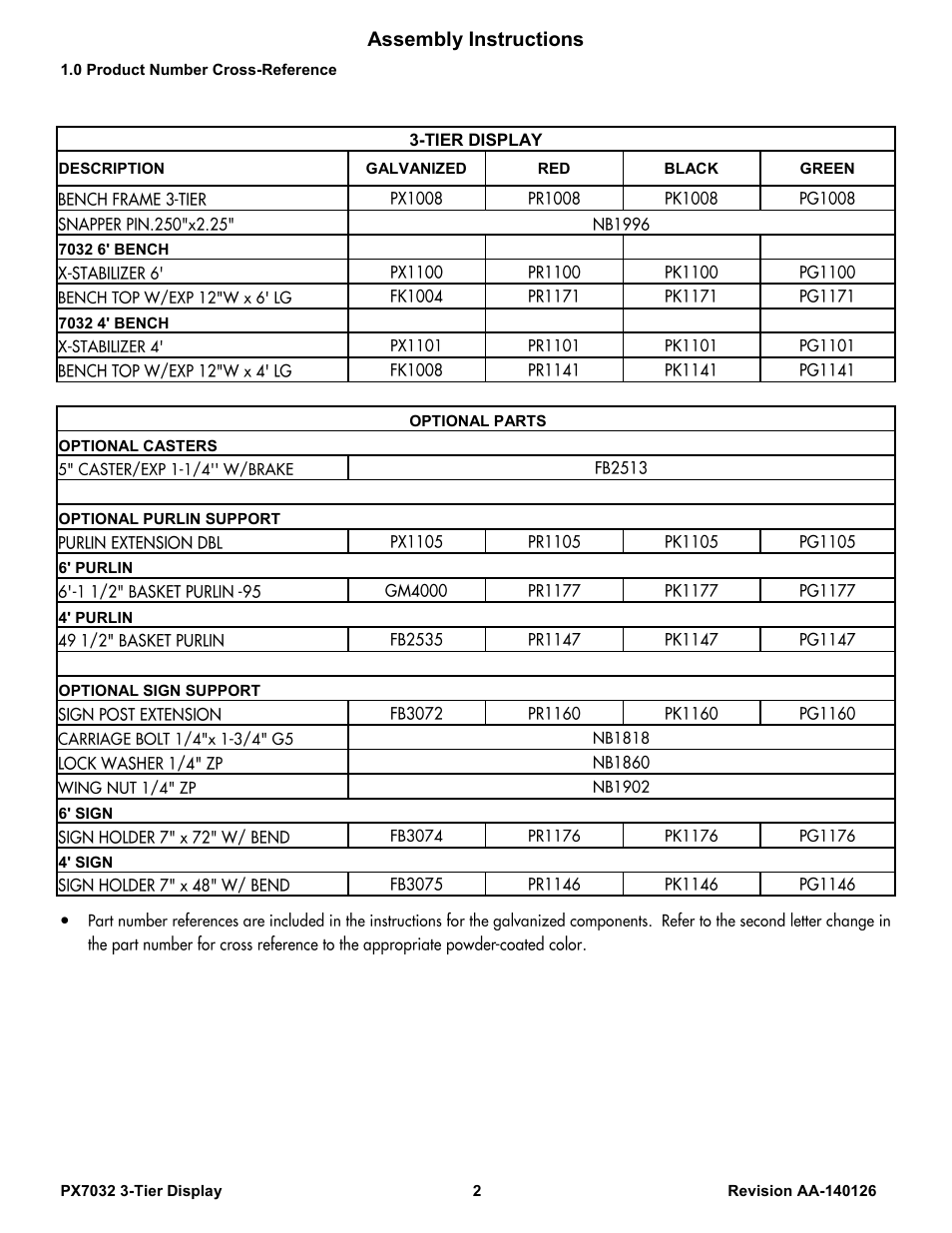 Assembly instructions | Poly-Tex PX7032 User Manual | Page 2 / 11
