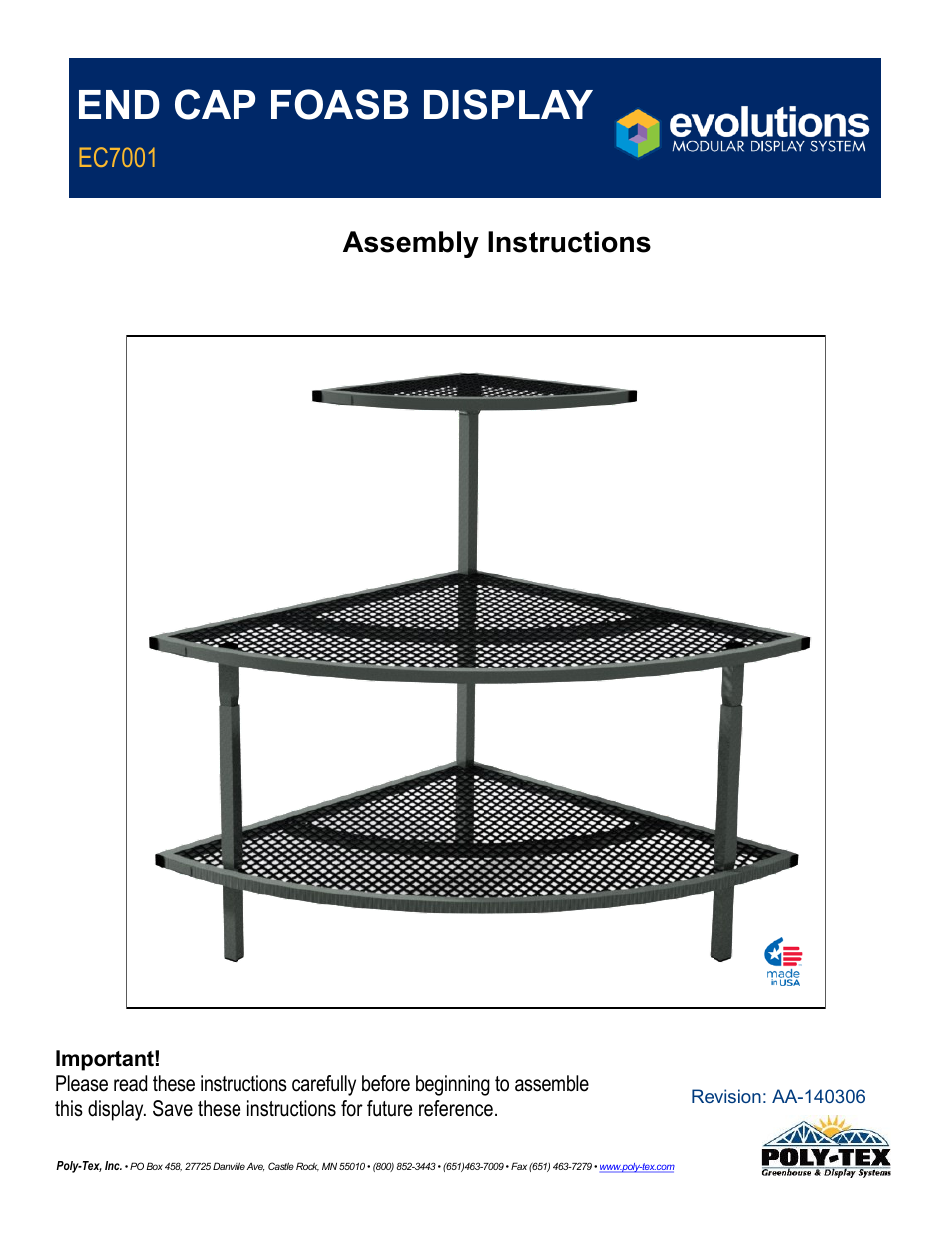 Poly-Tex EC7001 User Manual | 9 pages