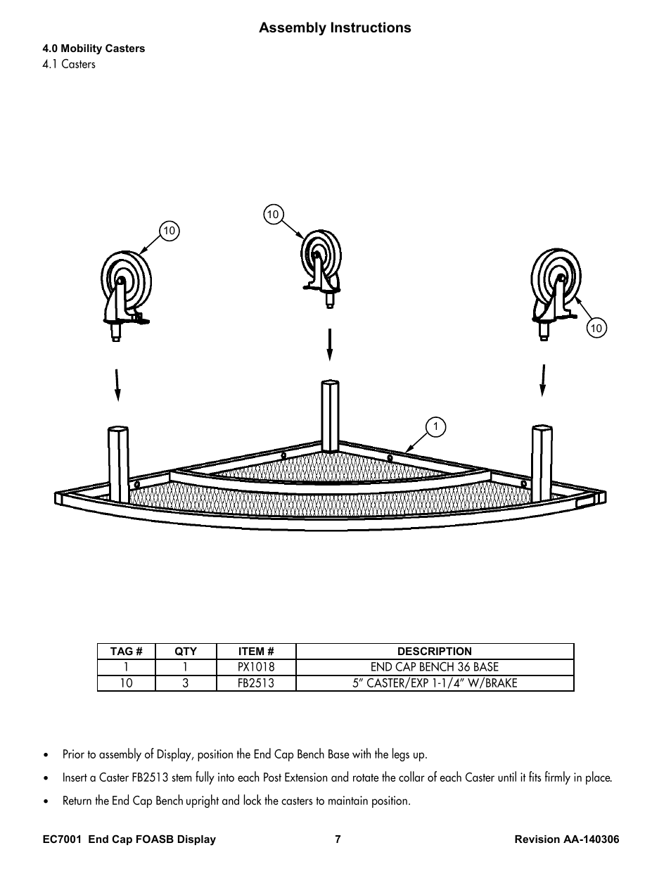 Assembly instructions | Poly-Tex EC7001 User Manual | Page 7 / 9