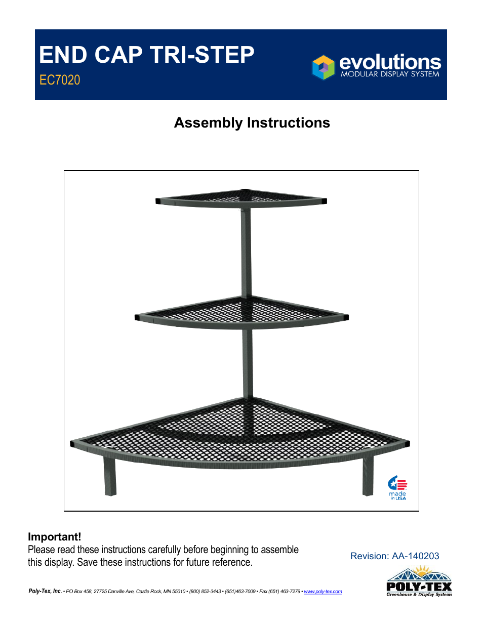 Poly-Tex EC7020 User Manual | 9 pages