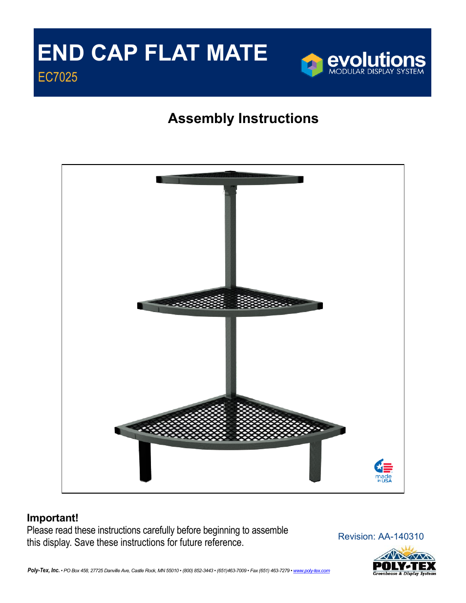 Poly-Tex EC7025 User Manual | 9 pages