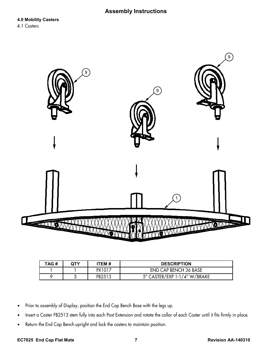 Assembly instructions | Poly-Tex EC7025 User Manual | Page 7 / 9