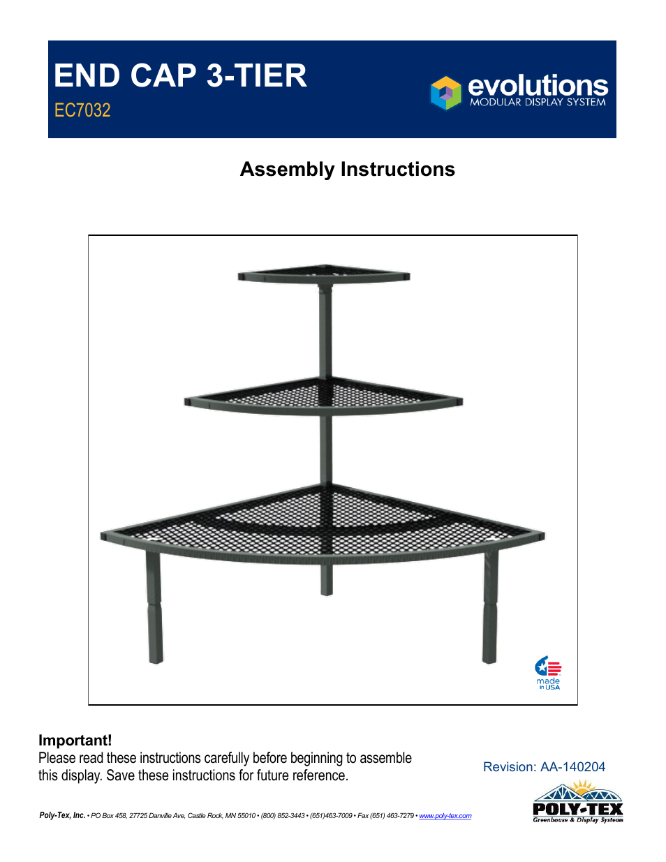 Poly-Tex EC7032 User Manual | 9 pages