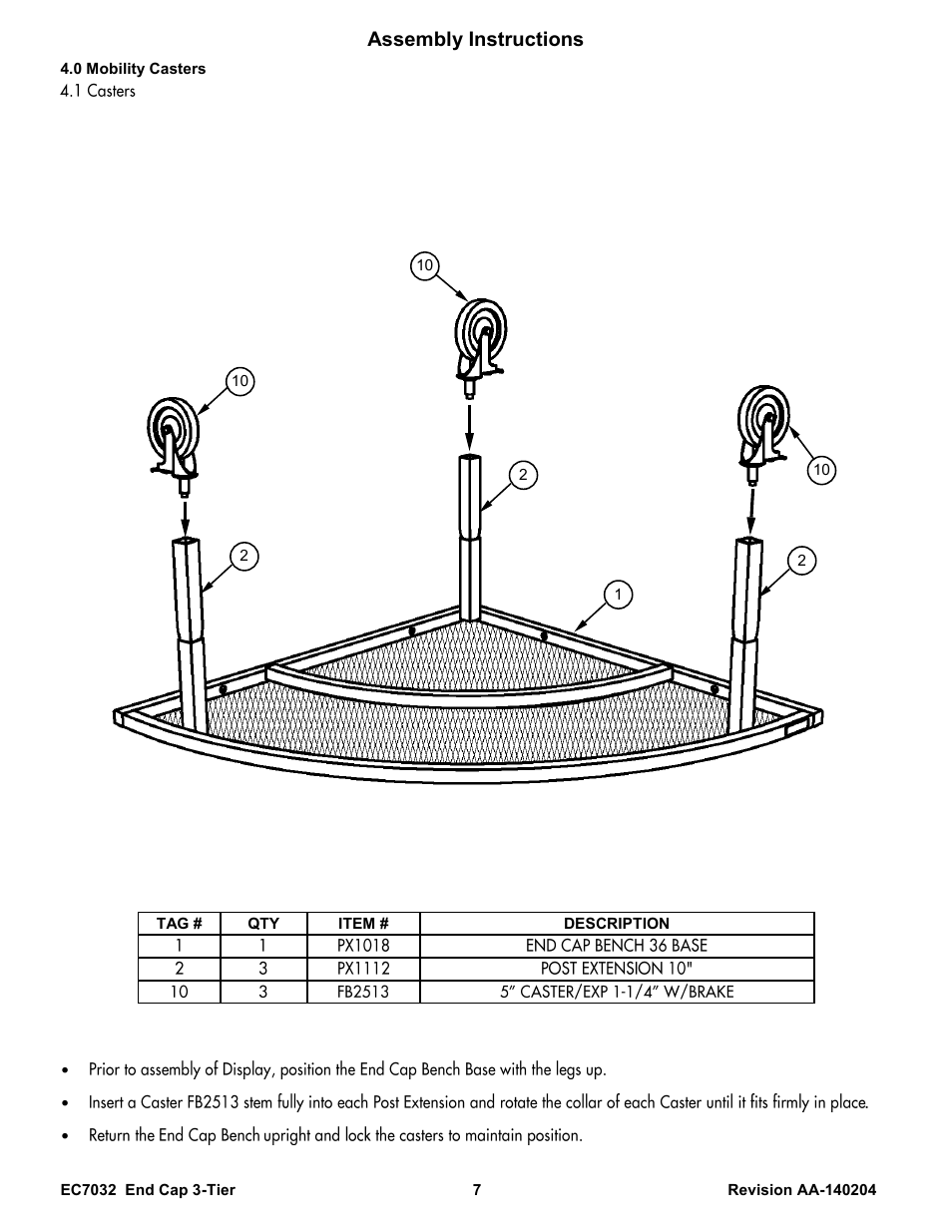 Assembly instructions | Poly-Tex EC7032 User Manual | Page 7 / 9