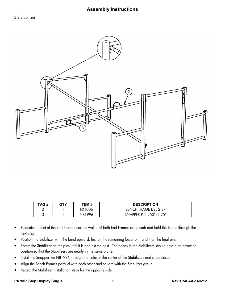 Assembly instructions | Poly-Tex PX7003 User Manual | Page 5 / 8