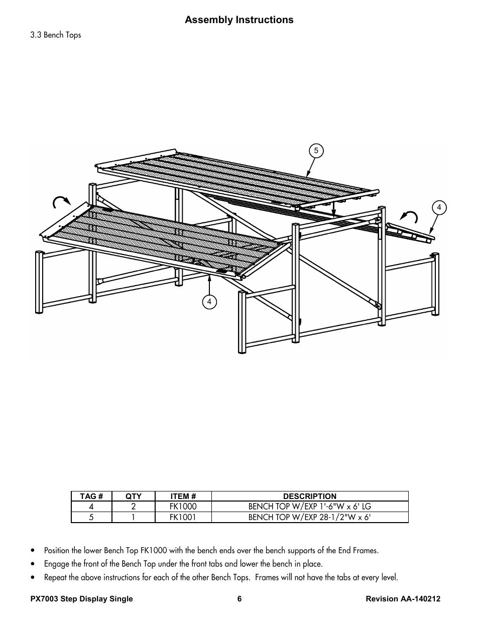 Assembly instructions | Poly-Tex PX7003 User Manual | Page 6 / 8