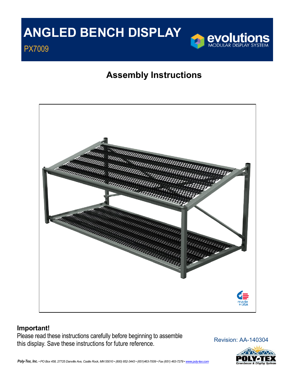 Poly-Tex PX7009 User Manual | 10 pages