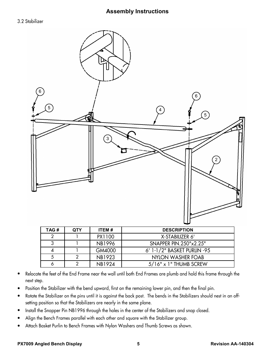 Assembly instructions | Poly-Tex PX7009 User Manual | Page 5 / 10