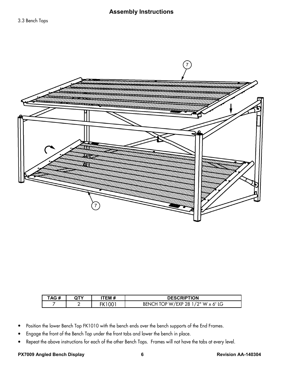Assembly instructions | Poly-Tex PX7009 User Manual | Page 6 / 10