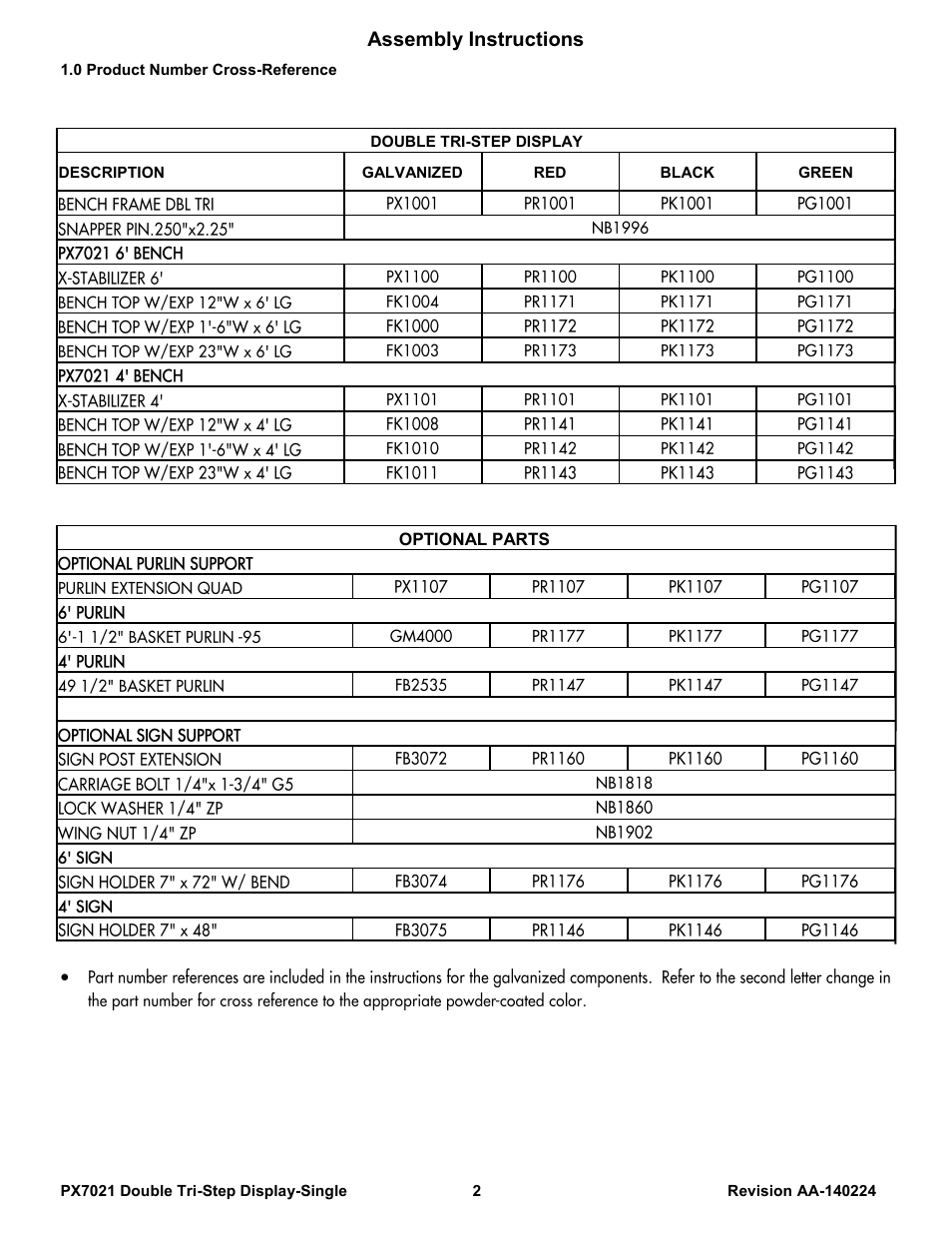 Assembly instructions | Poly-Tex PX7021 User Manual | Page 2 / 10