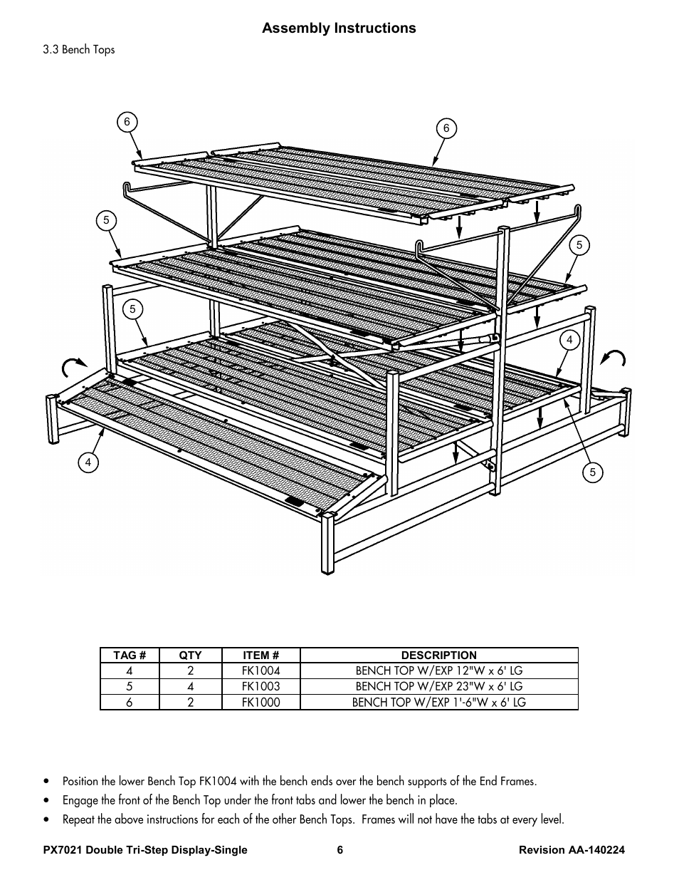 Assembly instructions | Poly-Tex PX7021 User Manual | Page 6 / 10