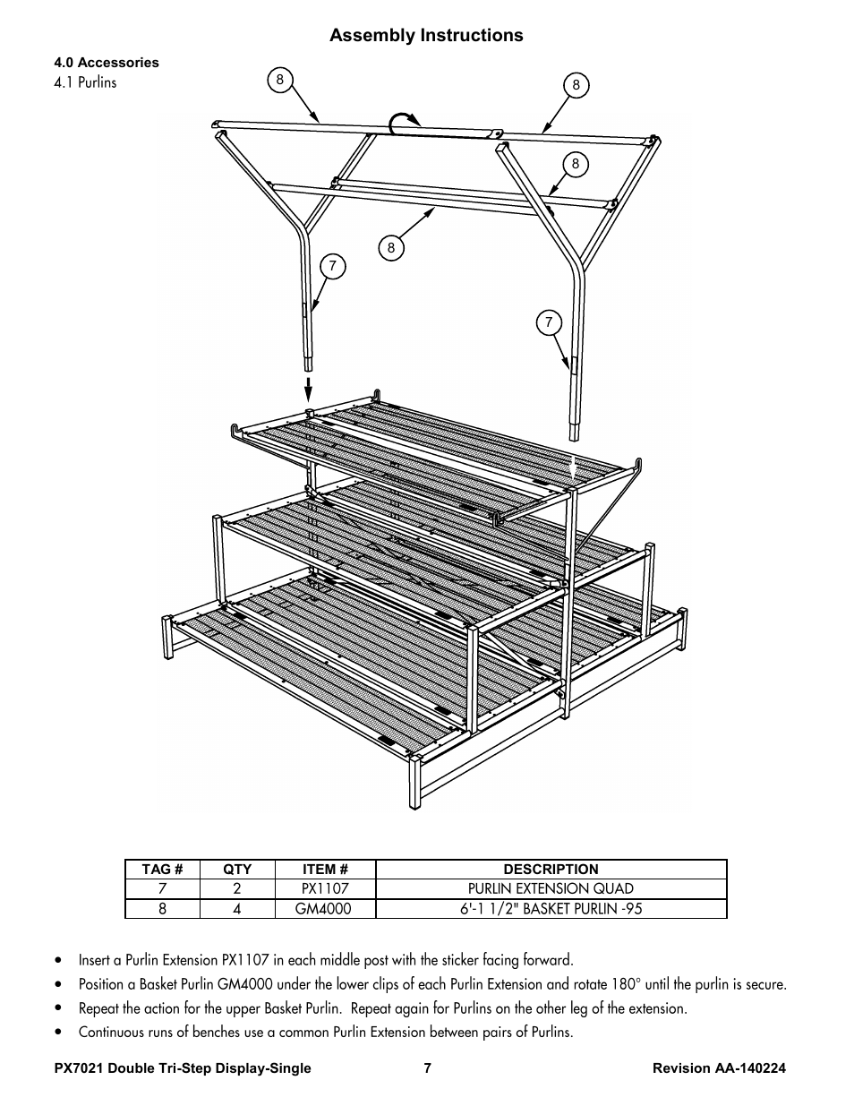 Assembly instructions | Poly-Tex PX7021 User Manual | Page 7 / 10