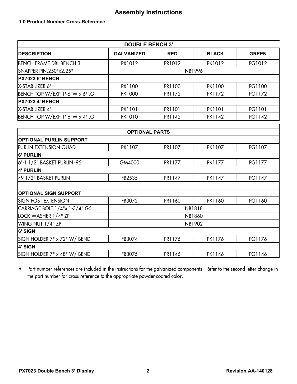 Assembly instructions | Poly-Tex PX7023 User Manual | Page 2 / 10