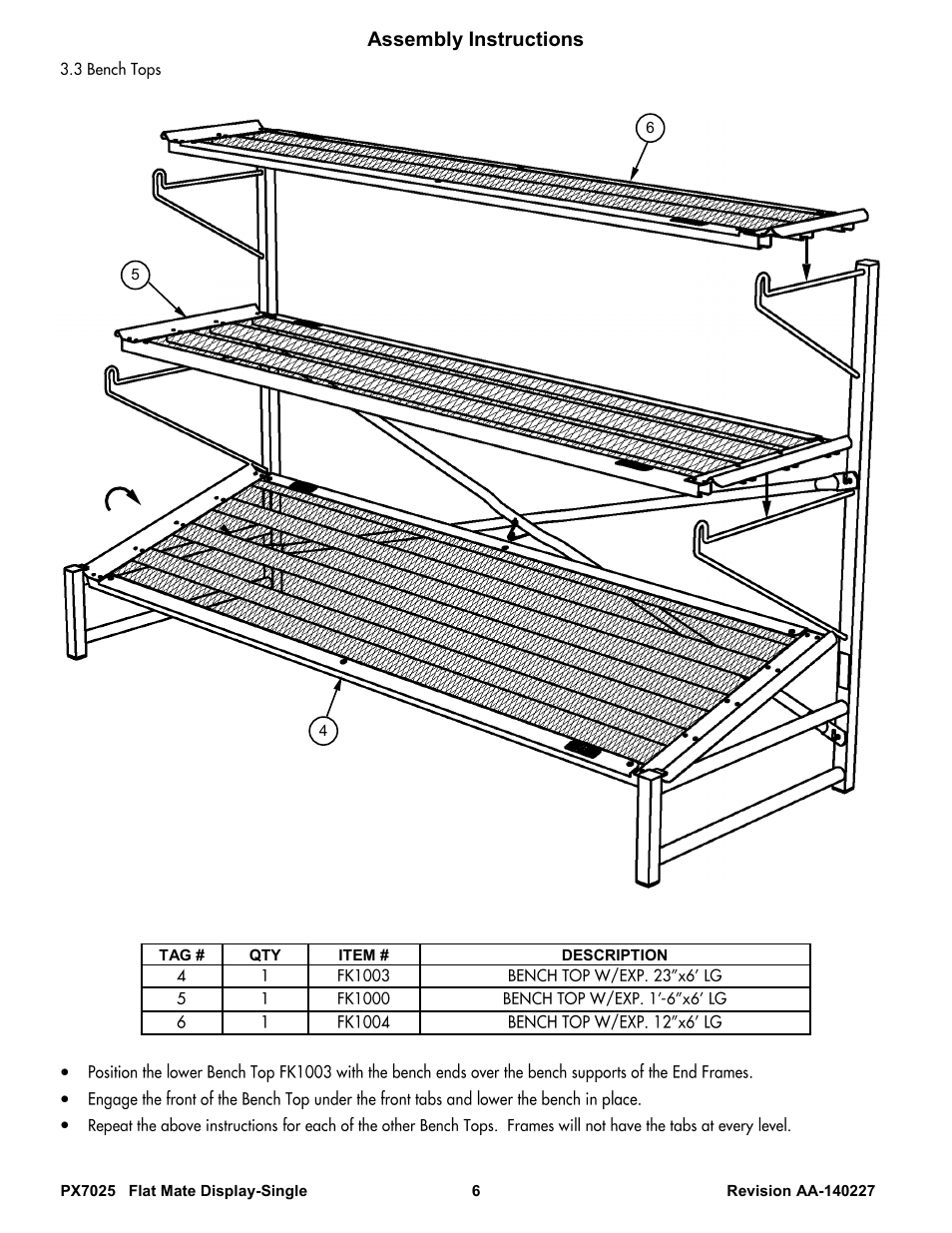 Assembly instructions | Poly-Tex PX7025 User Manual | Page 6 / 11