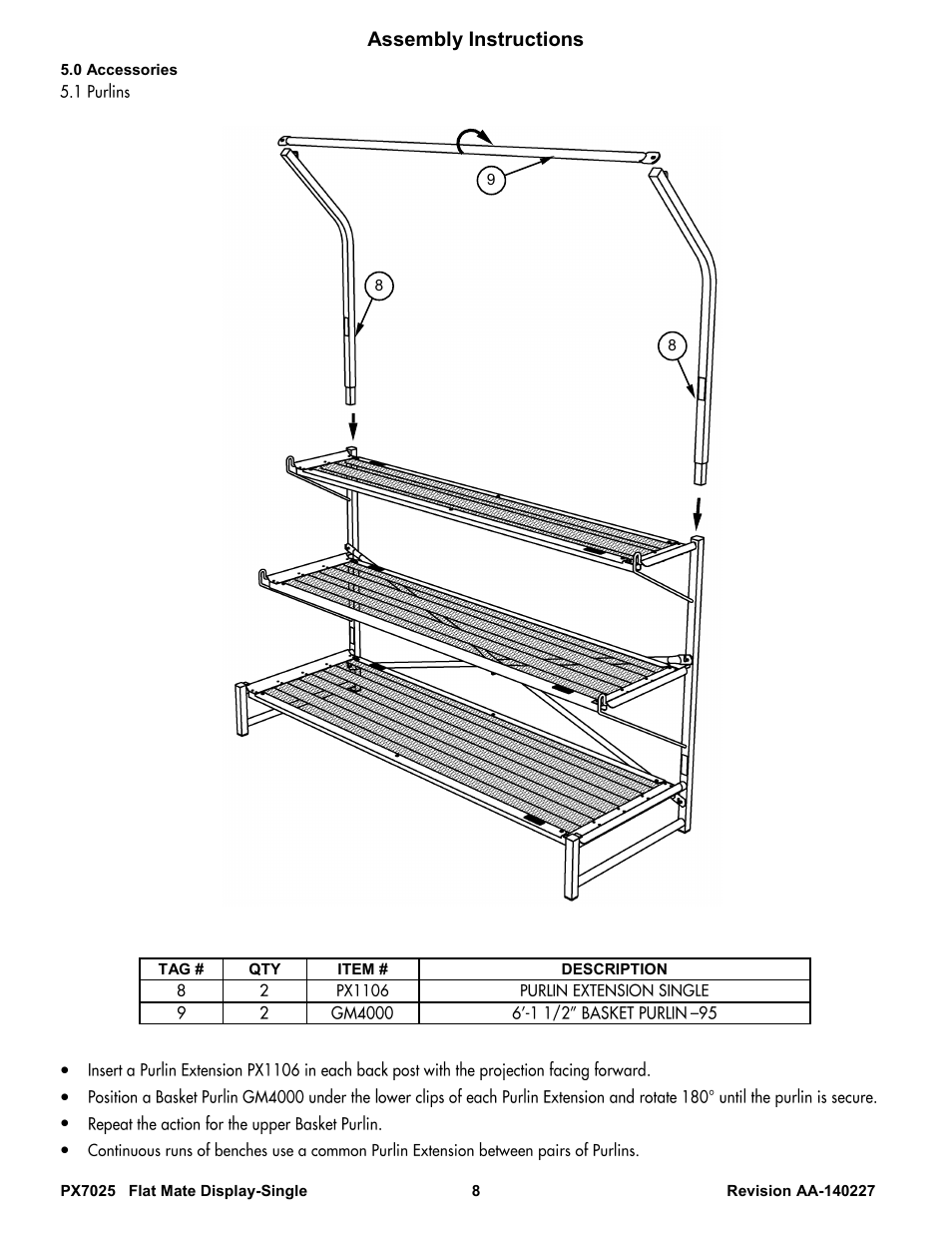 Assembly instructions | Poly-Tex PX7025 User Manual | Page 8 / 11