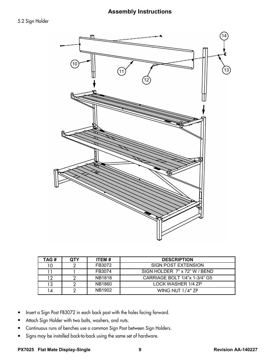 Assembly instructions | Poly-Tex PX7025 User Manual | Page 9 / 11