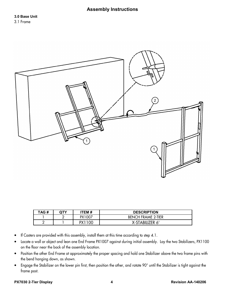 Assembly instructions | Poly-Tex PX7030 User Manual | Page 4 / 11