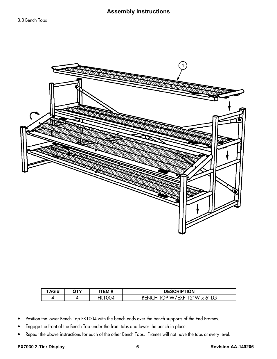 Assembly instructions | Poly-Tex PX7030 User Manual | Page 6 / 11