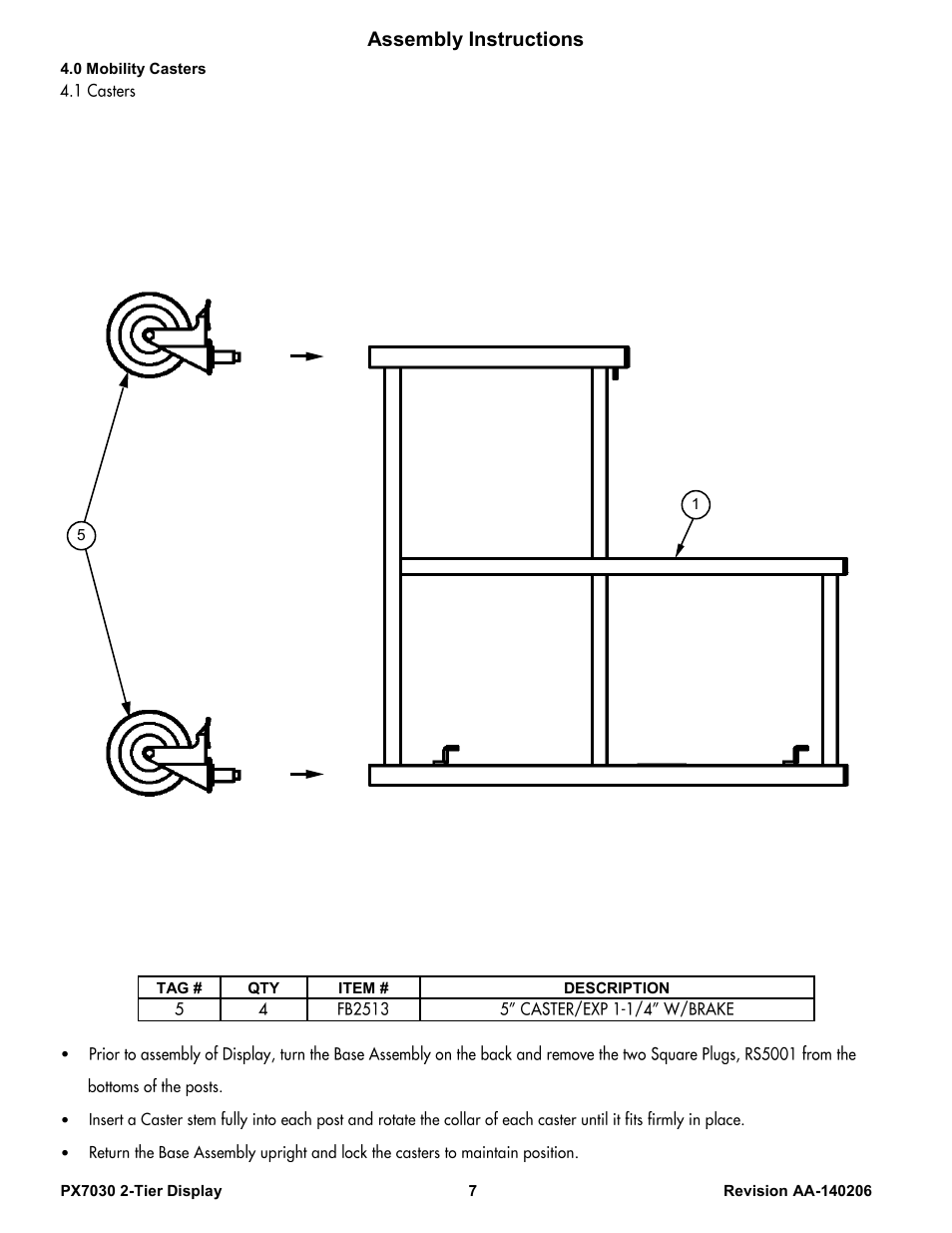 Assembly instructions | Poly-Tex PX7030 User Manual | Page 7 / 11