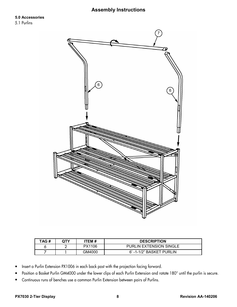 Assembly instructions | Poly-Tex PX7030 User Manual | Page 8 / 11