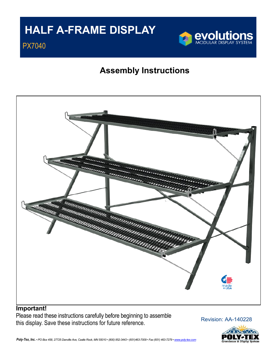 Poly-Tex PX7040 User Manual | 10 pages