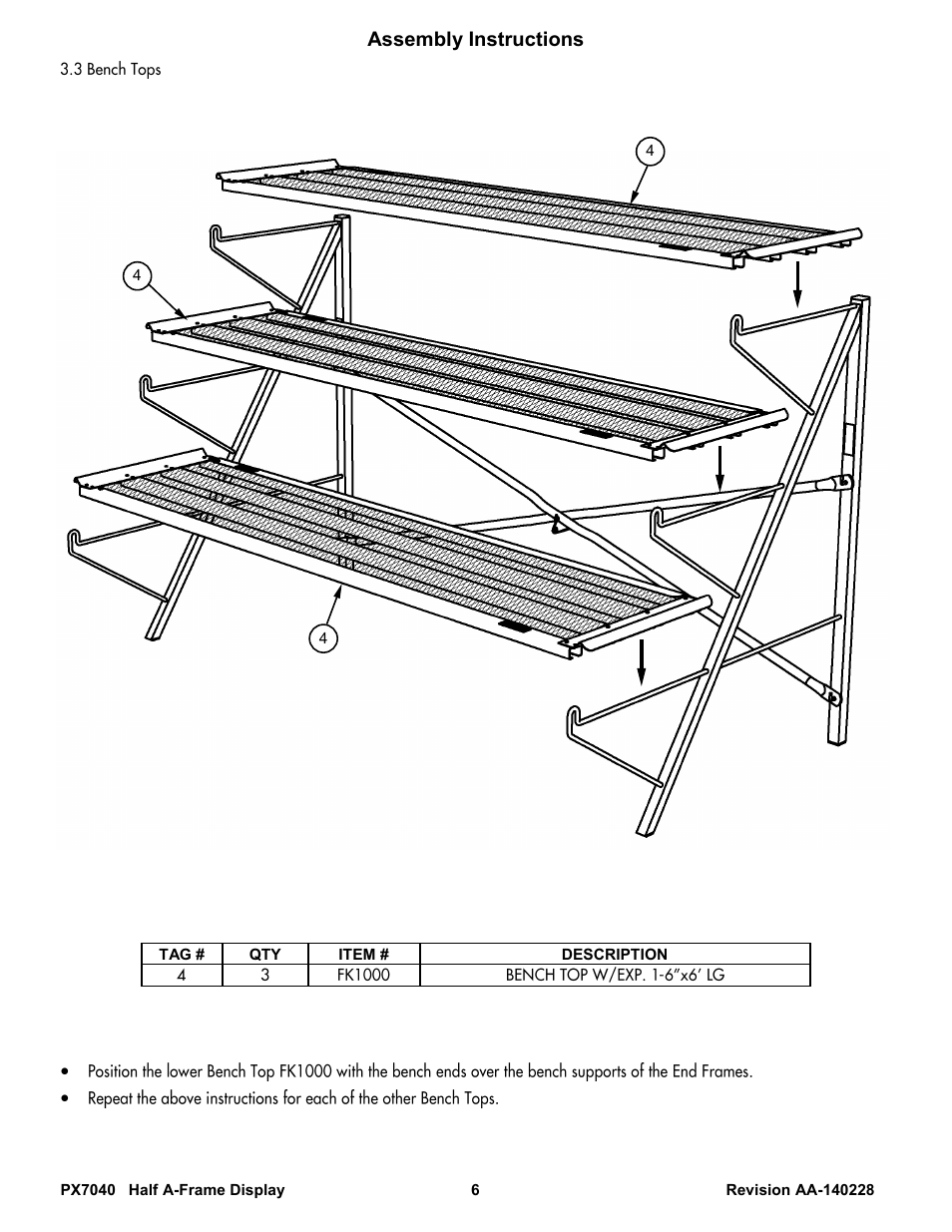 Assembly instructions | Poly-Tex PX7040 User Manual | Page 6 / 10