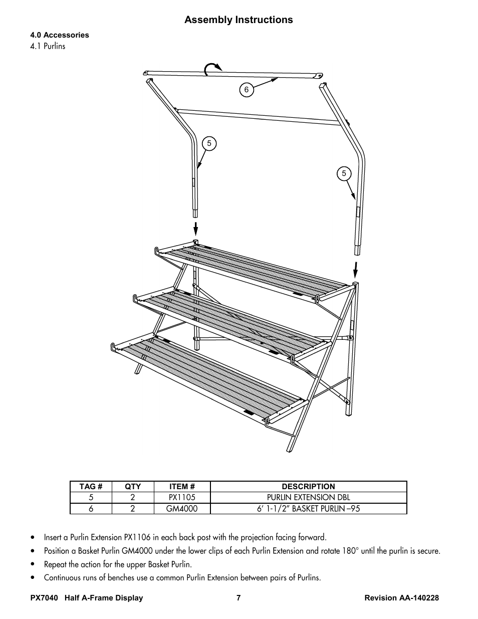 Assembly instructions | Poly-Tex PX7040 User Manual | Page 7 / 10