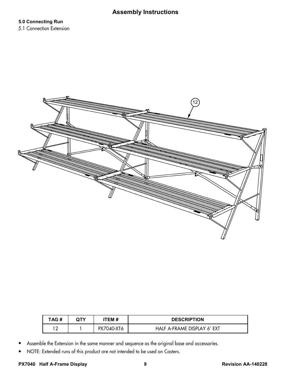 Assembly instructions | Poly-Tex PX7040 User Manual | Page 9 / 10