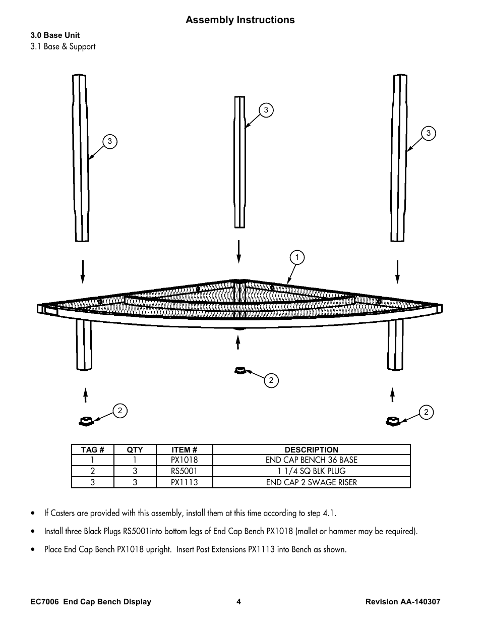 Assembly instructions | Poly-Tex EC7006 User Manual | Page 4 / 8