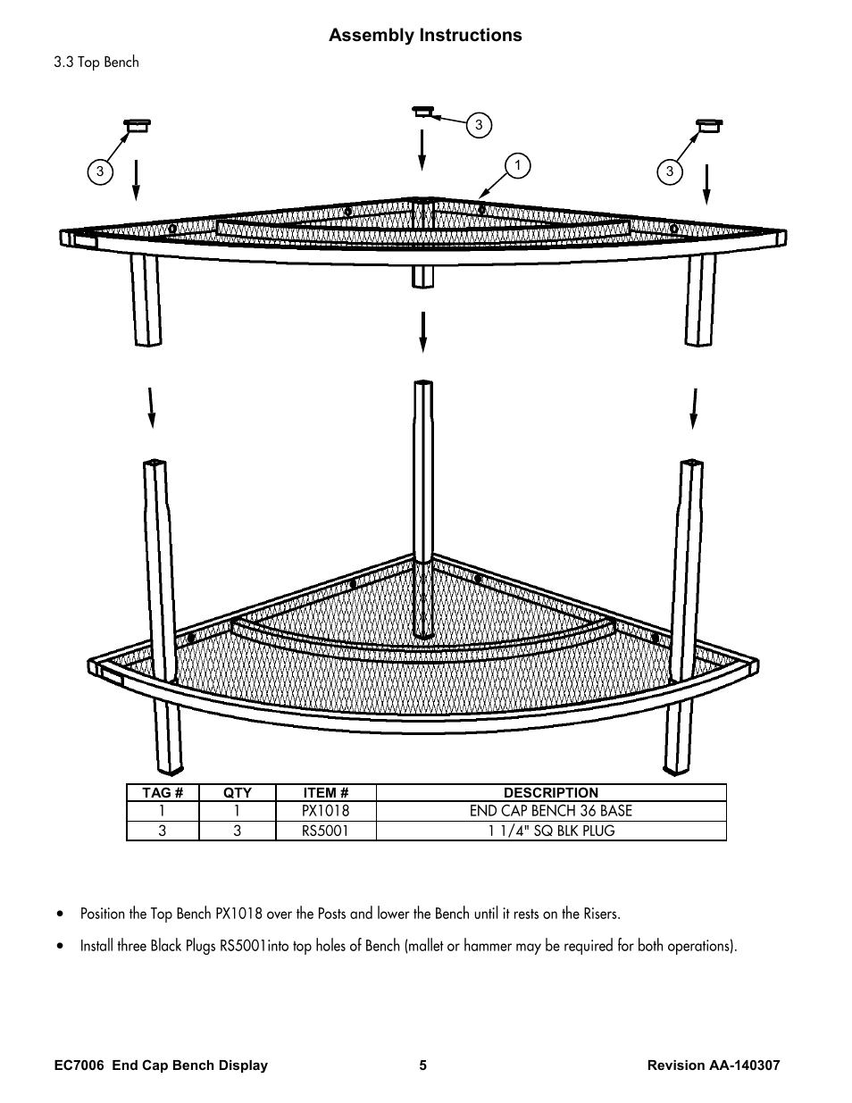 Assembly instructions | Poly-Tex EC7006 User Manual | Page 5 / 8