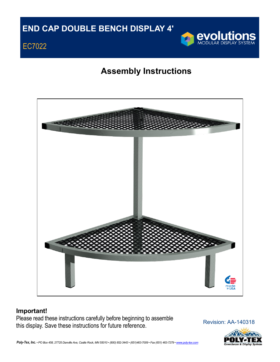 Poly-Tex EC7022 User Manual | 7 pages