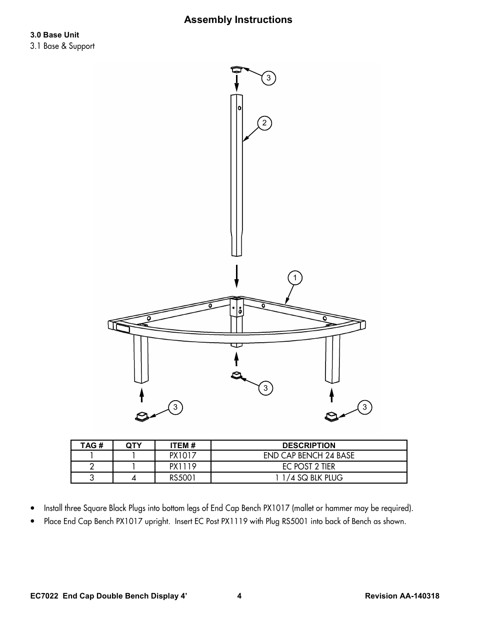 Assembly instructions | Poly-Tex EC7022 User Manual | Page 4 / 7